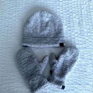 LL.Bean Fleece Hat and Mitten Set Gray